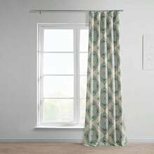HPD Half Price Drapes - Cortinas de oscurecimiento de habitación con Estampado geométrico para Sala de Estar y recámara, 50 Pulgadas de Ancho x 96 Pulgadas de Largo, (1 Panel),(Henna Teal 127An x 213.4Al cm (1 Paneles)) - Multicolor - Ver 2