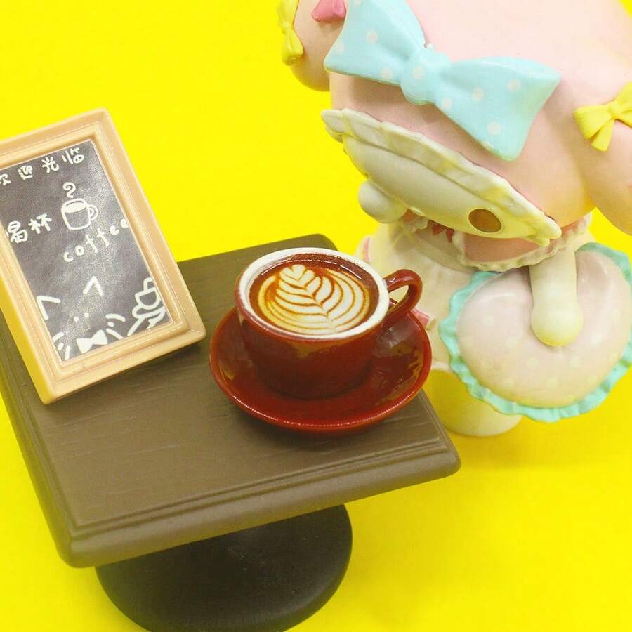 Realistic Coffee Cup Miniature Food Toy Tableware Set, DIY Resin Food Toy Coffee Plate - Multicolor - View 1