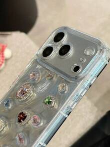 Ốp lưng bảo vệ chống rơi toàn diện cho nữ đính đá Rhinestone sang trọng nhiều màu sắc tương thích với iPhone 17, 16 Pro Max, 15 Pro, 14, 13 - Bạc - Xem 4