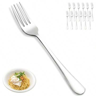 8/16/24件套不锈钢主菜叉、沙拉叉、甜点叉和水果叉套装，适用于家庭厨房和餐厅，厨房用品，礼品，学校用品