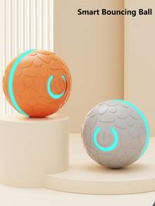 1pc Smart Dog Automatic Rolling Balls Toys,Cat Electric Gravity Sensor Balls,Pet Interactive Chewing Toy,Kitten Training Self-Moving Entertainer Accessories - Black and White - View 3