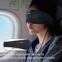 Sleep Headphones Bluetooth Sleep Mask Silk Headband Earphones Bluetooth Eye Mask For Sleeping On Side Blackout Soft Sleep Earphones Music Eye Cover Black - 黑色 - 查看 7