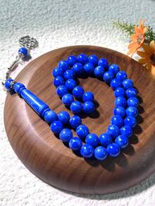 男女通用念珠手链，45颗10毫米树脂单串念珠手链，穆斯林念珠仿琥珀单串手链，简约中东日常情侣手链，男女通用单串念珠手链（TASBIH） - 彩色 - 查看 13