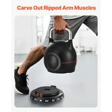 Kettlebell, Adjustable Kettlebell With 7 Weight Levels (5, 11.5, 18, 24.5, 31, 37.5, 44 Lbs), Die-Cast Aluminum And ABS Material, For Grip Strength Training, Full-Body Workout & Cross-Training - màu đen - Xem 6