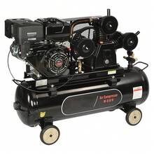 Compresor de aire a gas de 30 galones, 15HP 33CFM@115PSI Tanque compresor de aire sobre ruedas, bomba de pistón impulsada por gas Sistema comprimido de aire con presión máxima de 115PSI para sitios de construcción de talleres - 30 galones - Ver 8