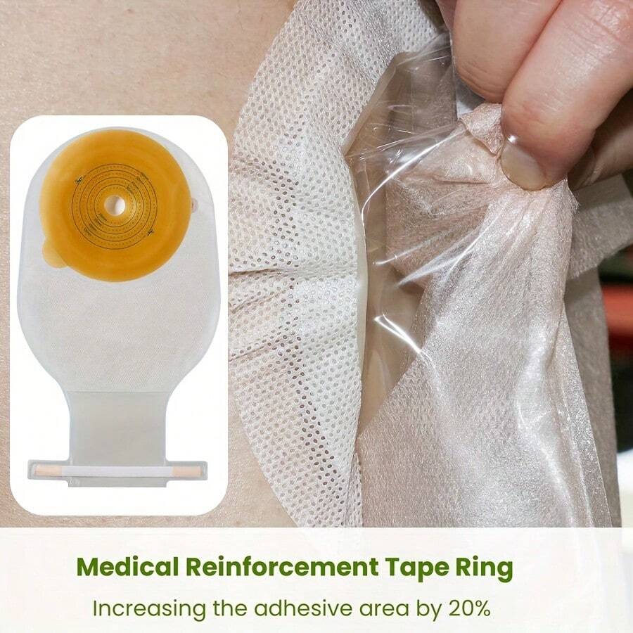 15PCS Colostomy Bags, Two Piece Drainable Pouches With Closure, Max Cut 70mm Ostomy Supplies For Ileostomy Stoma Care, 10pcs Bags+ 5pcs Skin Barriers - 10+5 - View 1