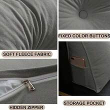 Triangle Reading Cushion With A Button-Gray 100*50*20cm - Grey - View 4