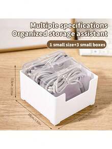 1 Set Cable Management Box, Power Cord And Charging Cable Organizer, Phone Charger Holder, Cord Winder, Desktop Cable Tidy Box, Cable Management Box, Cable Organizer, Cable Storage, Cable Organizer, Cable Organizer, Cable Storage Box, Charger Cable Organizer, Charging Cable Organizer, Cable Management Box, Zhsmyup Cable Organizer, Charger Organizer, Drawer-Style Cable Organizer, Charging Cable Storage Box - Multicolor - View 9