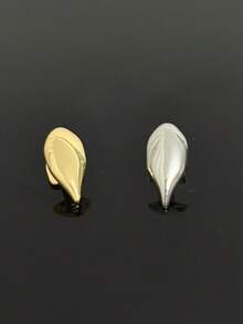 RACHELZ Hip Hop 2PCS/Set Vampire Fangs Glossy Teeth Grillz Braces Punk Top Bottom Smooth Surface Tooth Caps For Women Men Jewelry Halloween Christmas Gift Cosplay Dental Grills - Silver - View 2