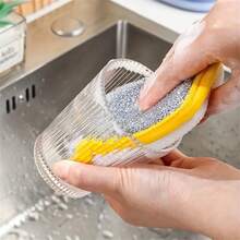 10片装，厨房洗碗海绵，不伤锅刷，家用双面清洁海绵，百洁布，厨房擦洗海绵，清洁用品，清洁工具，圣诞用品 - 彩色 - 查看 5