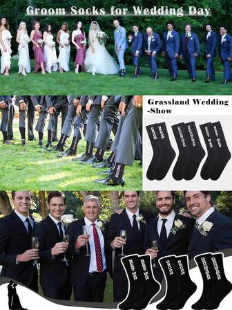 Men's Best Man Letter Pattern Calf Leather Socks, Breathable And Comfortable Casual Unisex Socks, Suitable For Men's Outdoor Wear, Four Seasons Wear, Wedding Party Men's Dress-Up Supplies, Personalized Party Socks, Wedding Gifts, Valentine's Day Party Supplies.