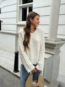 Women's Casual Romantic Simple Elegant Knitted Sweater Top For Autumn/Winter