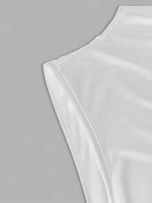 Women's Sleeveless Pleated Tank Top Set - 白色 - 查看 5