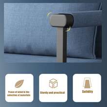 La silla cama convertible 3 en 1 puede ser utilizada en todas las cuatro estaciones, con un respaldo ajustable en cinco posiciones y soporte lumbar, junto con cuatro patas metálicas ocultas. Es adecuada como sofá cama plegable para salas de estar y oficinas en casa. - Azul - Ver 5