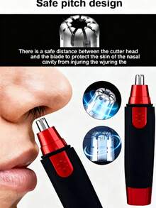 1 件装电动鼻毛修剪器，专业无痛鼻毛和耳毛修剪器，男女皆宜，防水不锈钢头，静音高效，电池供电，易于清洁