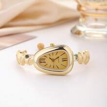 新款时尚高端蛇形女士腕表，小众奢华极具吸引力的石英腕表手链，适合作为礼物/生日礼物 - 白色 - 查看 3