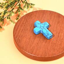 1pc Natural Crystal Cross Pendant, Jade Stone Cross Necklace Accessory, Christian Jesus Small Gift, Jesus' Love, New Year, Easter, Thanksgiving Small Gift - Multicolor - View 9