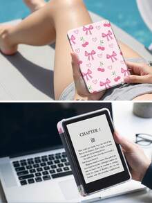 Pink Bow Cherry Dual-Sided Acrylic Crystal Protective Case, Suitable For  10th Gen,  10.2/Mini 6/Mini 7/9.7", Galaxy Tab A9 Plus, 3+Y Foldable Tablets, Anti-Bending, Silicone Reinforced Corners, Auto Wake/Sleep, Built-In Pencil Slot, Multi-Angle Kickstand - Perfect Daily Protection, Ideal Holiday Gift - 彩色 - 查看 9
