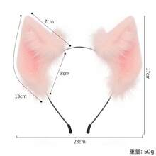 Handmade Realistic Animal Ear Headband Cosplay Pink Pig Ear Headband Plush Comic Con Animal Ear Accessories - 粉色 - 查看 1