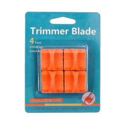 4pcs A4 Paper Cutter Replacement Blades - Automatic Safety Protection Design, Durable Stainless Steel, Compatible With Various Paper Cutters, Ideal For Office And Home Use
