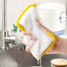 10片装，厨房洗碗海绵，不伤锅刷，家用双面清洁海绵，百洁布，厨房擦洗海绵，清洁用品，清洁工具，圣诞用品 - 彩色 - 查看 3