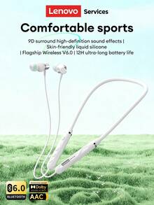 Lenovo 联想Y111颈挂式蓝牙耳机，运动跑步防汗，超长续航，HIFI音质，低延迟，高清通话带麦克风，被动降噪，无线耳塞 - 彩色 - 查看 7