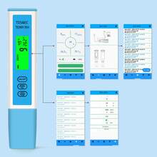 Medidor de calidad del agua 4 en 1: Inteligente, de alta precisión, con almacenamiento automático de datos y resistente al agua (IP67). Medidor de CE para piscinas y laboratorios. - Azul - Ver 6