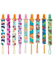 1/2/3 Piece Baby Pacifier Clip Set - Pacifier Clips For Boys And Girls, Suitable For Most Pacifiers, Thanksgiving Gift - 彩色 - 查看 2