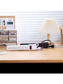 EXTENSION MULTICONTACTO REGLETA 6 ENCHUFES Tira de alimentación eléctrica de CA, enchufe de 6 pines con interruptor, 6 salidas, cable de extensión de 1M - Tipo de Enchufe B USA (110-127V) - Ver 5