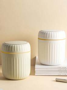 1个装紧凑型垃圾桶 - 耐用PP材质，小型桌面垃圾桶，适用于办公室、卧室、客厅 - 带盖家用垃圾桶，学生返校的理想之选，高品质简约带盖垃圾桶 - 彩色 - 查看 6