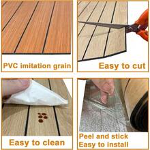 Yutianli PVC Slat Wall Panel Peel And Stick 236"X 15.7" Faux Wood Slat Panel Artificial Oak Wood Grain Self-Adhesive Soundproof 3D Wall Panel For Walls And Ceilings - 236吋 x 15.7吋 + 胡桃木 - 查看 6