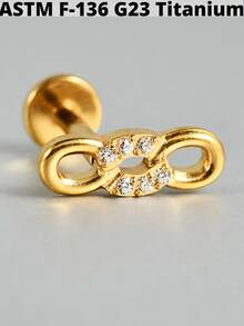 1PC G23 Titanium Cz Butterfly Lip Studs 16G Internal Thread Snake/Flower Ear Helix Tragus Cartilage Earrings Body Piercing Jewelry - As Shown - View 21