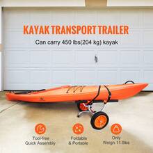 Heavy Duty Kayak Cart, 450lbs Load Capacity, Detachable Canoe Trolley Cart With 12'' Solid Tires, Adjustable Width & Nonslip Support Foot, For Kayaks Canoes Paddleboards Float Mats Jon Boats - 450lbs 12'' Solid Tires - View 2