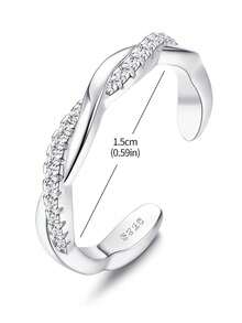 1 chiếc nhẫn đeo ngón chân bằng bạc sterling 925 thanh lịch, tinh tế, quà tặng trang sức dành cho phụ nữ. - Nhẫn ngón chân bện chữ thập - Xem 6