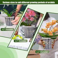 Orchid Pot With Holes, 4.3", 5.5", 6.1", Orchid Pots For Repotting, Plastic Orchid Planter, Clear Orchid, Breathable Slotted Orchids Planter, Suitable For Indoor Outdoor Plants, Orchids Planter For Root Health. - Multicolor - View 7