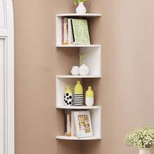 5-Layer PVC Wall-Mounted Corner Floating Bookshelf - 33inch L-Shaped Space-Saving Storage Rack, No Drilling Installation Required, Durable And Easy To Clean, Modern Design Suitable For Living Room, Bedroom, Bathroom, Home Office Decoration - Perfect Easter Gift, Bookshelf Decoration, Bedroom Storage, L-Shaped Design, Easy-To-Clean Material, No Drilling Setup, Practical Storage Rack - màu đen - Xem 2