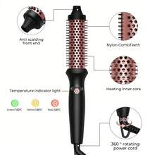 1.5" Heated Round Hair Brush, Ionic Hot Air Styler, Dual Heat Settings, Rose Gold, Unisex Gift, Unique Gift, Cool Gift, Women Gift, Gift Set - EU C Type Plug(220-240V) - View 17