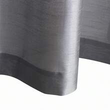 2 Panels Rod Pocket Faux Silk Semi-Sheer Curtains For Living Room Bedroom - 灰色 - 查看 8