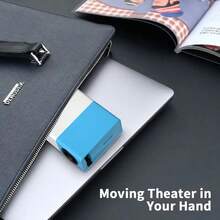 1台高清投影仪，便携式投影仪，适用于家庭影院/办公室/客厅/卧室/节日礼物，迷你投影仪，快速对焦，兼容智能手机/电脑/USB/音箱，紧凑型微型投影仪，适合电影之夜和家庭娱乐，轻巧耐用，是科技爱好者和商务人士的理想之选。 - 彩色 - 查看 4