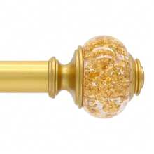 1pc Gold-Color Tin Foil Style Curtain Rod, Iron Rod, Durable, Waterproof, Rust-Proof, Elegant High-End, Suitable For Living Room, Kitchen, Bathroom, Great Gift For Valentine's Day, Ramadan, Spring/Summer - Gold - View 1