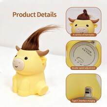 Highland Cow Decor Night Light, Rechargeable And Dimmable Soft Farm Animal Highland Cattle Lamp With Soft Touch,Novelty Highland Cow Party Favors Cute Gifts For Adults Boys Girls Women Men - 高地牛夜燈 - 查看 4