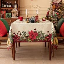 - Mantel rectangular jacquard de Navidad con campana de flores rojas, polister con flor de nochebuena y estampado floral vintage para decoracin de fiestas de Navidad y das festivos 152, 4 - Cuadros verde salvia + 139,7 x 139,7 cm (cuadrado) - Ver 4