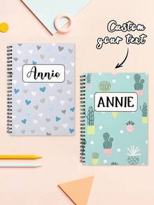 Customize Personalized Kids Notebook,Custom Name, Back To School Gift,12 Styles,Personalized Birthday Party Souvenir, Back To School Season - Multicolor - View 1