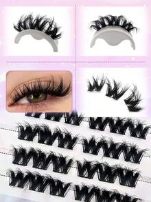 60 Pcs D-Curl No Glue And No Remover Need Self Adhesive Lashes Cluster Fluffy 11-13mm Mixed Lengthes Kit, No Glue Needed Fluffy Individual Lashes Self Adhesive DIY Eyelashes Extension Pre-Glued Cluster Lashes Natural Wispy Lashes Extension C Curl Lash Clusters No Glue Need No Remover False Eyelashes - D - View 9