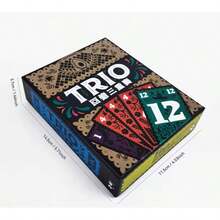 TRIO 36 配对卡牌游戏 - 怀旧家庭桌游，适合家庭和成人，豪华版，包含纸板、36 张卡牌，家庭游戏之夜 | 复古游戏 | 桌游，卡牌游戏 - 紅色 - 查看 5