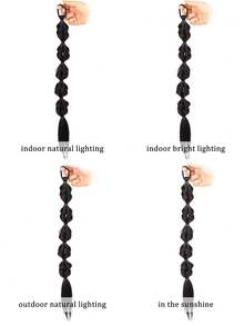 1顶20英寸马尾辫合成假发，女款泡泡辫，自然染色扭辫，扎辫子，脏辫，灯笼辫，适合女孩派对拍照 - 彩色 - 查看 10