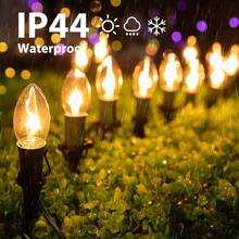 C9 Christmas Lights Outdoor 2 Packs Total 51.4 Ft 40 Bulbs Christmas Pathway Lights Waterproof Walkway Lights For Outside Driveway Sidewalk Outdoor Decorations Yard Clear - 暖白 - 查看 2