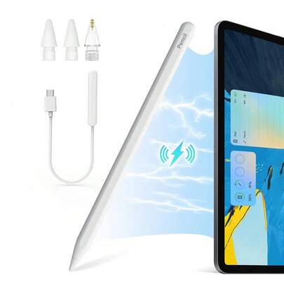 2nd Gen Stylus Pen With Magnetic Charging Cable, Compatible With IPad A16/10/9/8/7/6, Mini 7/6/5, Air 5/4/3, Air 11" M3/M2, Air 13" M3/M2, Pro 11" M5/M4/4/3/2/1, Pro 12.9" 6/5/4/3, Pro 13" M5/M4, 90mAh Battery Capacity