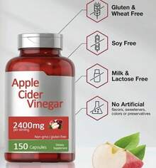 Apple Cider Vinegar Capsules| 2400mg |150 CountNon-GMO, Gluten Free Supplement - 1瓶 - 查看 4