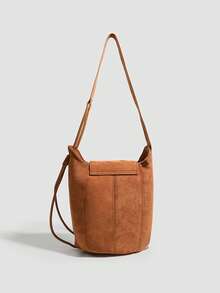 简约时尚斜挎水桶包 女士秋冬新款小众复古休闲风斜挎包 通勤单肩南瓜包 - 彩色 - 查看 5